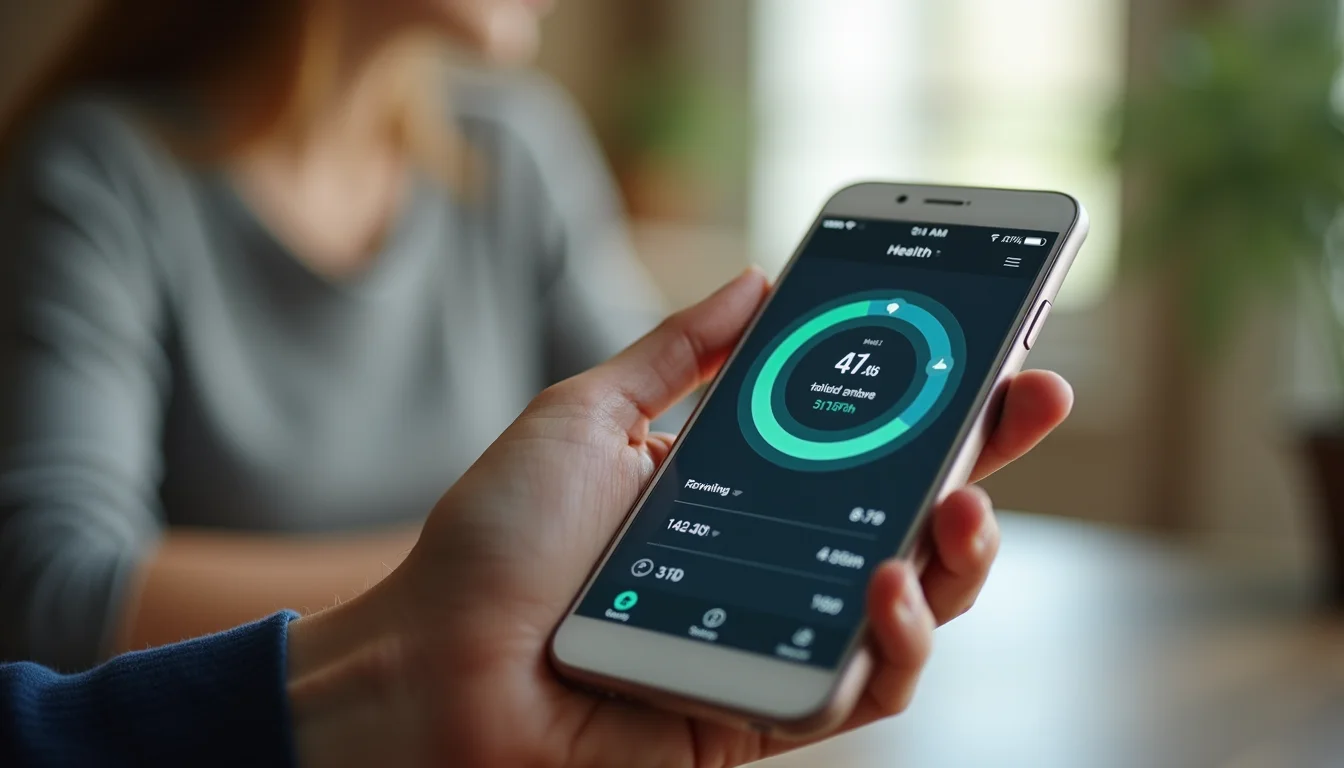 Close-up view of a smartphone displaying a health app